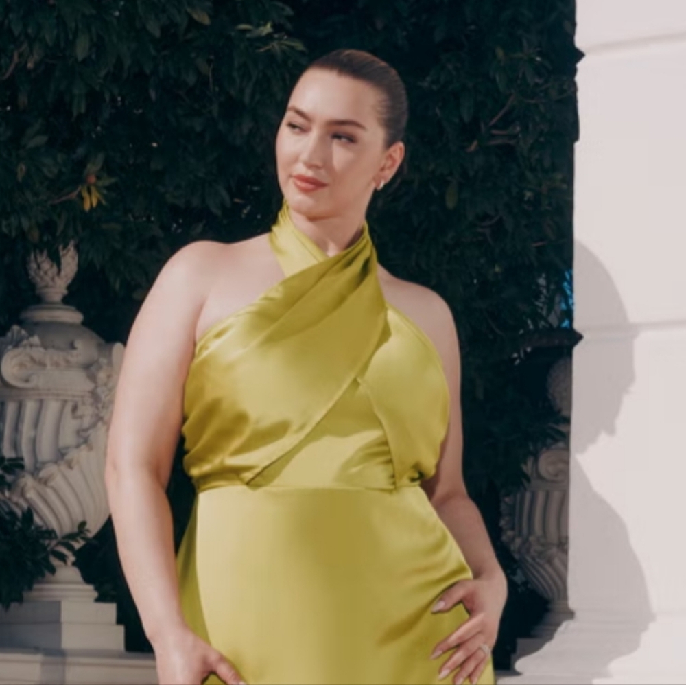 NWT ELOQUII HALTER NECK SATIN MAXI DRESS - Picture 3 of 8